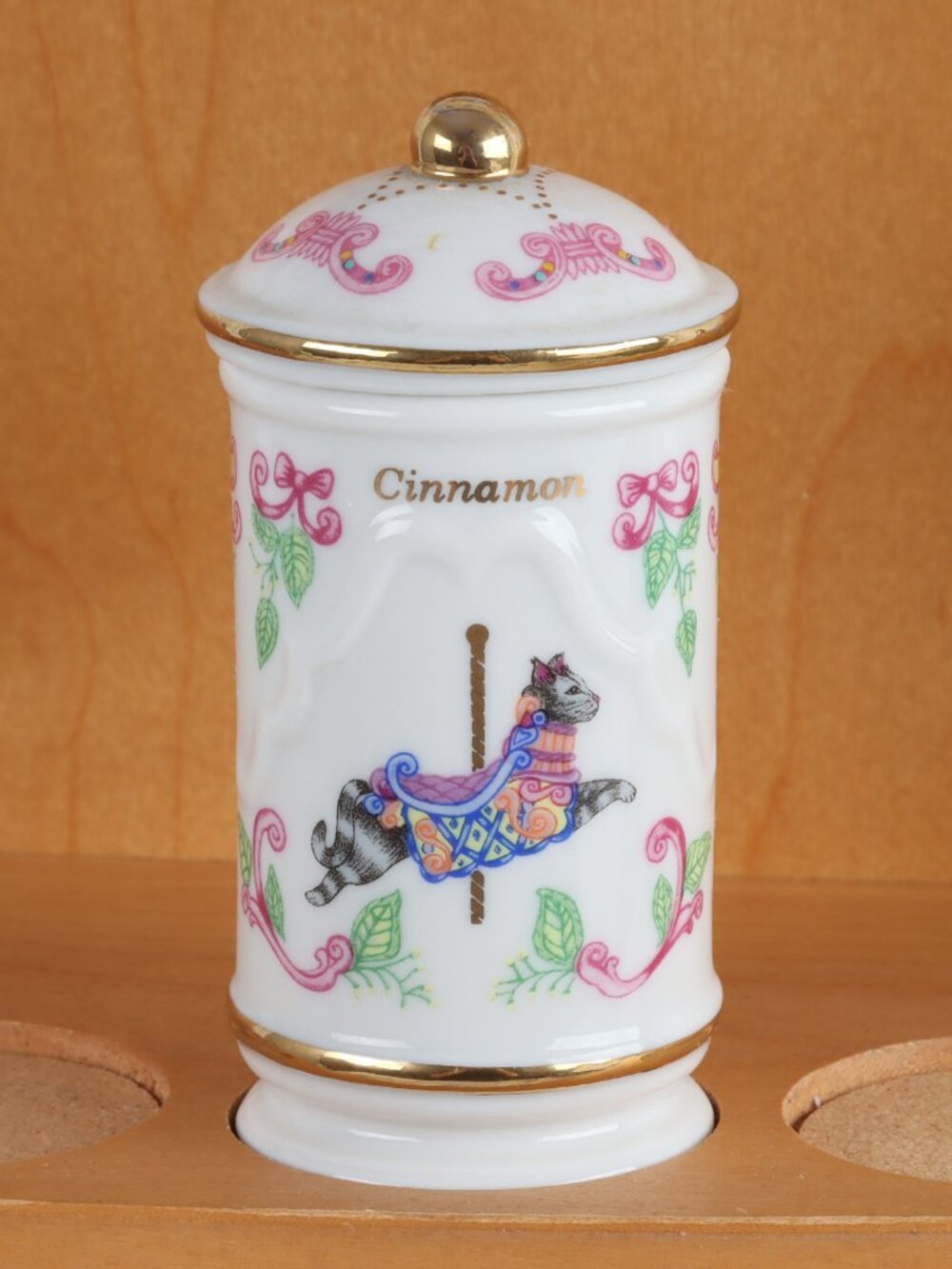 Vintage LENOX Cinnamon Spice Jar & Lid - The Spice Carousel Collection